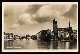 AK Zürich, Mit Grossmünster, 1926
