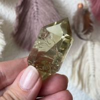 ✲ Citrin Doppelender ✲ 37g / 56mm Brasilien Citrine Spitze