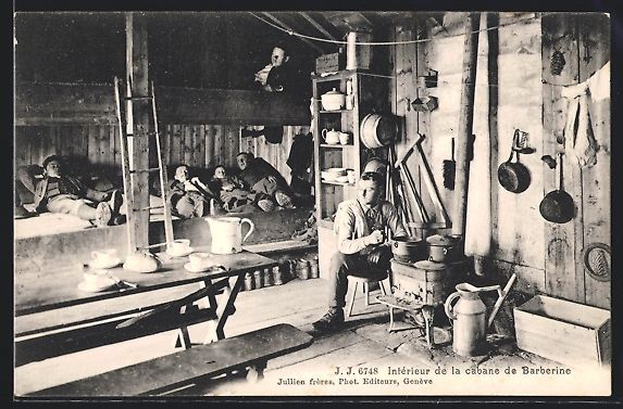 Cartes postales: AK Cabane de Barberine, Interieur – D'occasion à Berlin par bartko-reher
