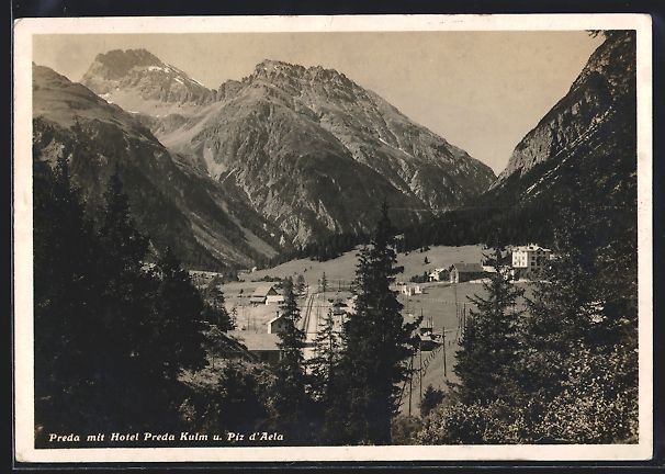 Cartes postales: Preda, Ortsansicht mit Hotel Preda Kulm  – D'occasion à Berlin par bartko-reher