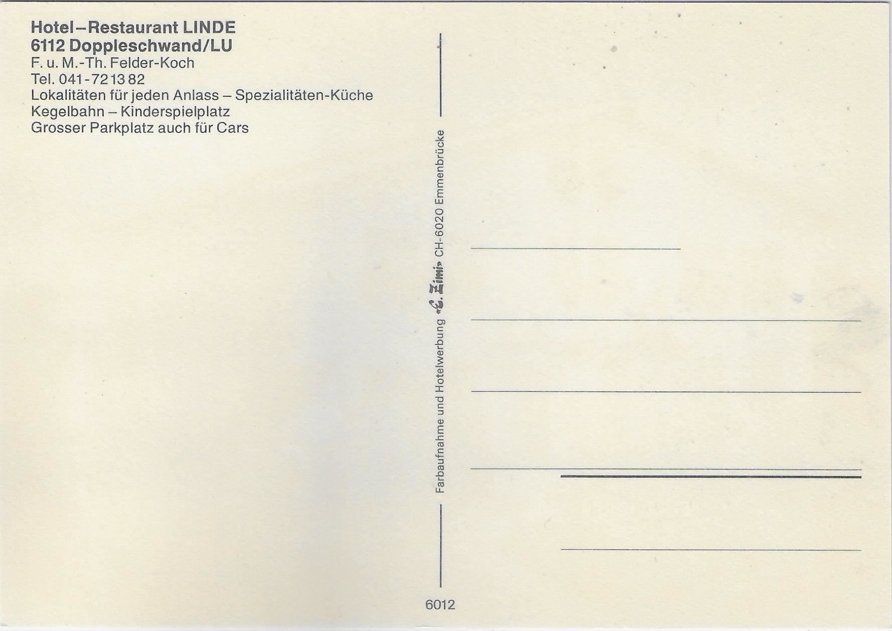 Cartoline postali: Doppelschwand - Hotel-Restaurant Linde – Usato da Ettingen venduto da Kartenplanet 1