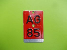 Velonummer / Fahrradnummer AG 85