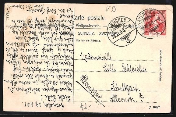 Cartes postales: AK Avenches, Grande rue, 1908 – D'occasion à Berlin par bartko-reher 1