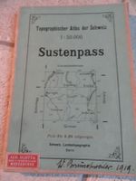 Alte Höhenkurvenkarte SUSTENPASS 1912