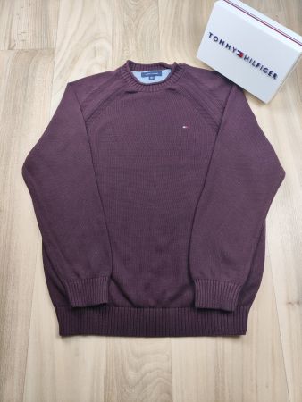 TOMMY HILFIGER | pull bordeaux col rond | taille XL homme