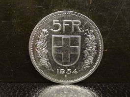 5 Franken Silber 1954 Fünfliber Münze