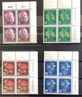 1948 - Pro Juventute: J125-128, 4er-Blöcke ** mit Tabs