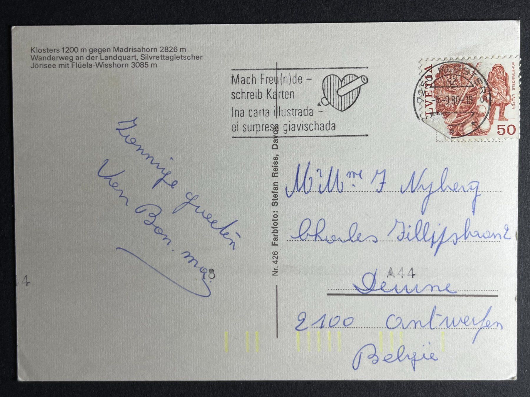 Cartoline postali: Klosters - 4 Ansichten – Usato da Steg VS venduto da danwer74 1