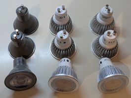9 Stück LED-Lampen GU10 / 350lm / 2700K (warmweiss)