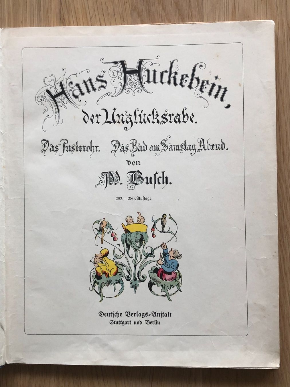 Libri: Antikes Kinderbuch: Wilhelm Busch "Hans Huckebein" – Usato da Biel/Bienne venduto da TomBaBi 1