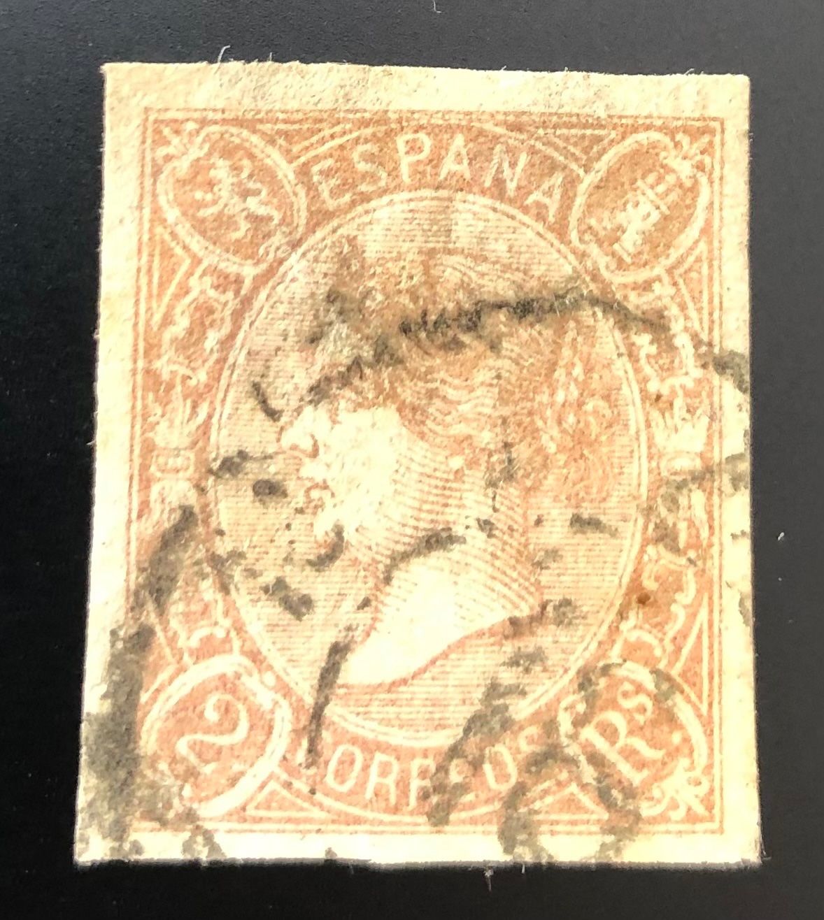 Alle Briefmarken: SPANIEN 1865 Königin Isabella II – Gebraucht aus Amriswil von carloslo29