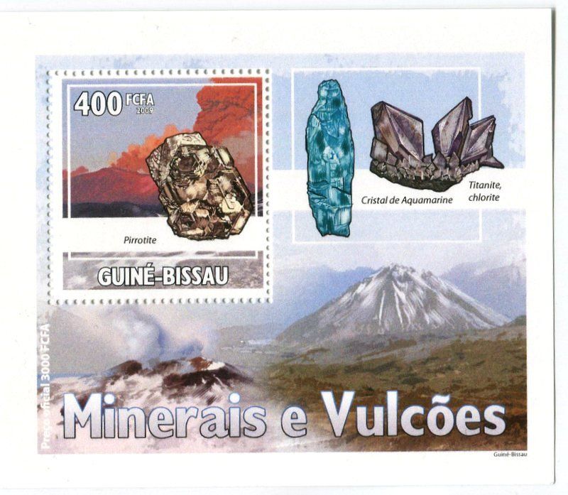 Alle Briefmarken: Block "Vulkane & Minerale" Guinea-Bissau – Neu und originalverpackt aus Basel von Butsch5