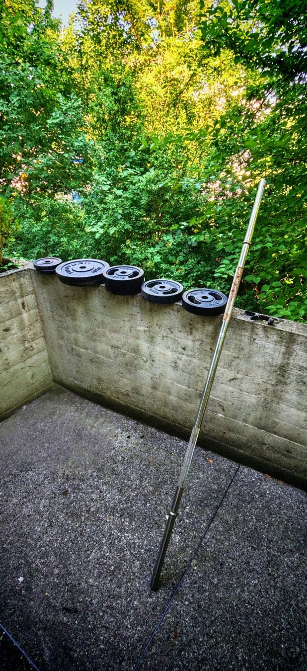 Manubri & Pesi: Langhantel mit 8 Gewichten – Usato da Zürich venduto da frontloop71