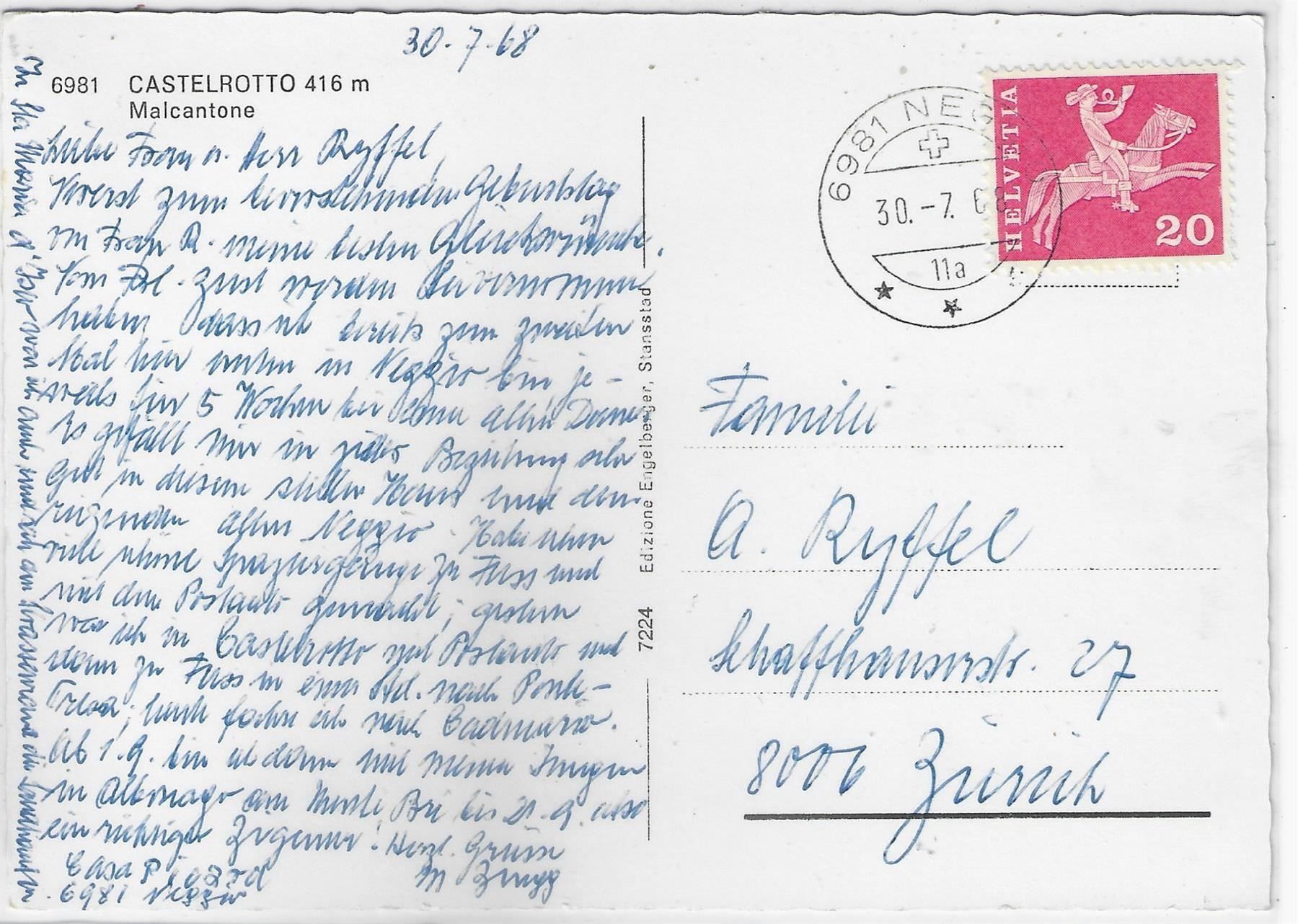 Cartoline postali: Castelrotto Melcantone – Usato da Ettingen venduto da Kartenplanet 1