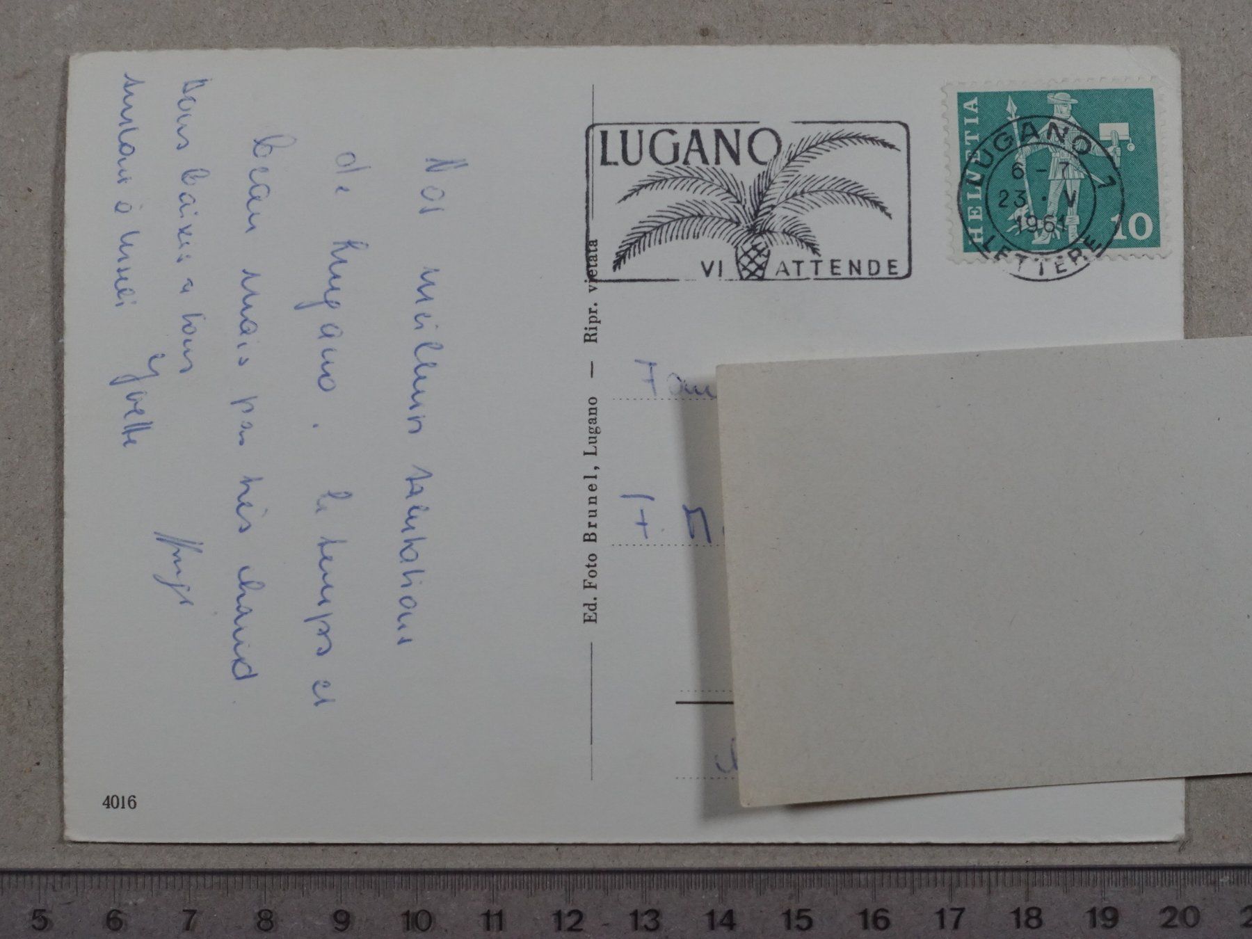 Cartoline postali: Lugano, 1961 – Usato da Lenzburg venduto da fh1 1