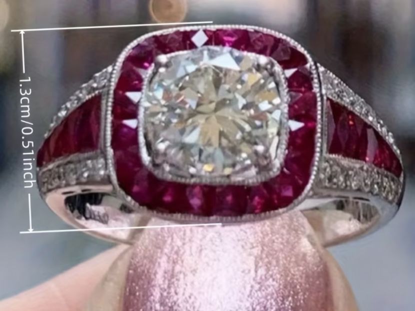 Ringe: Luxus Elegante Gr.19/9 Ring Farbe: Silber / Rot – Neu (gemäss Beschreibung) aus Biel-Bienne von Roserosse13 8