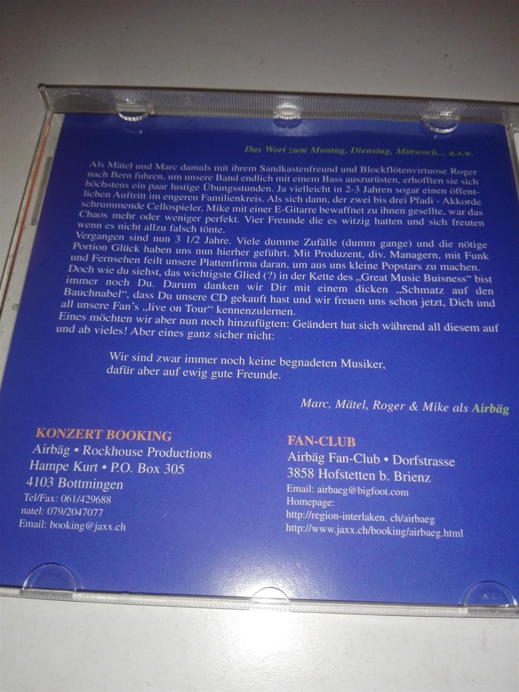 CD: Airbäg - dumm gange                                  © '1998 – Usato da St.Gallen venduto da elk2023 1