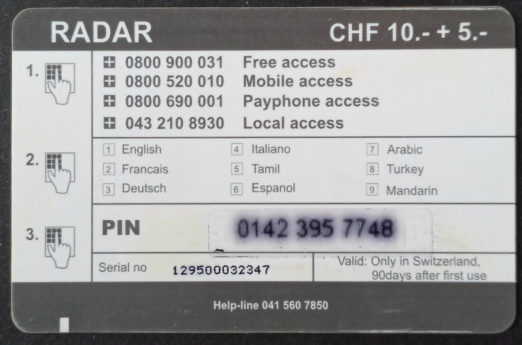 Telefon- & Taxkarten: Taxcard Phonecard - Radar - CH – Gebraucht aus Niederuzwil von lubimaja 1