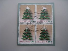 Weihnachtsmarke 2009 Helvetia 100, Viererblock, Top!