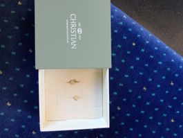 ohrstecker 750/18 k gelbgold mit zirkonia 