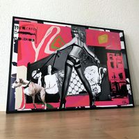 Kate Moss Pop Art Kunst Dog Fashion Bild Dessous Provocative