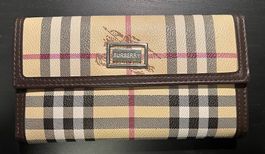 Portefeuille long à rabat Burberry Motif check