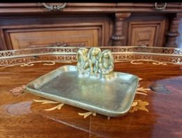 Aschenbecher Drei Affen Messing Vintage