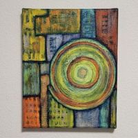 Acrylbild - Spiralino, abstraktes Gemälde auf Leinwand 