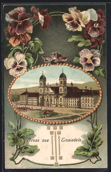 Cartoline postali: Einsiedeln, Blick auf das Kloster Passep – Usato da Berlin venduto da bartko-reher