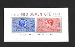 Sonderblock J83I/84I 25 Jahre Pro Juventute ** 20.12.1937