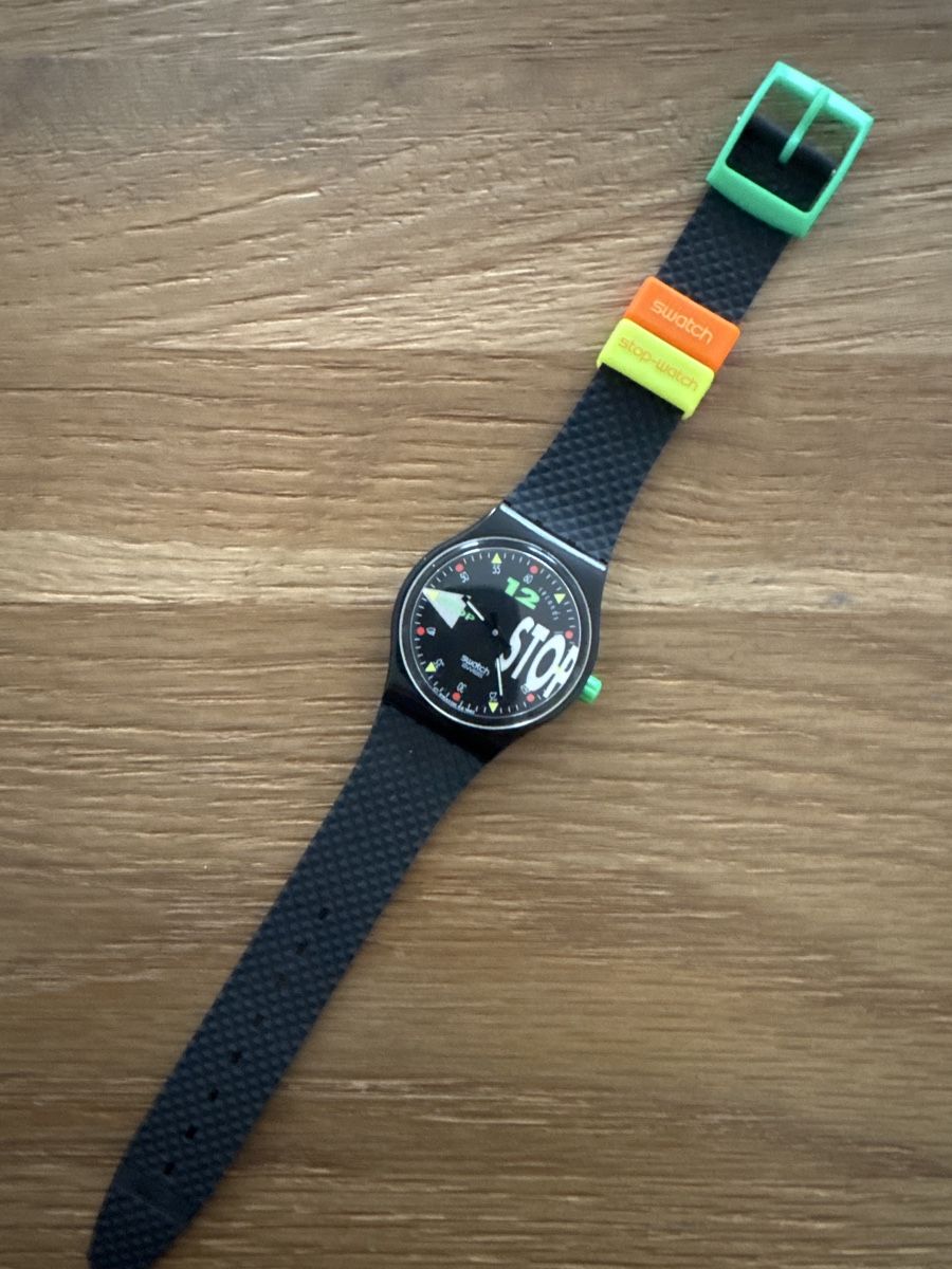 Swatch Uhren: Swatch Stop (ssb 101) Nightshift – Neu und originalverpackt aus Basel von Touri94
