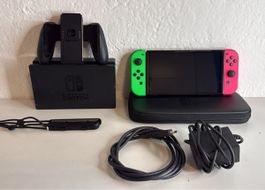 Nintendo Switch OLED Console Neon Green Pink 🍀🎀