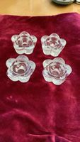 4 Teelichthalter Kerzenhalter Blumenform Glas gebraucht