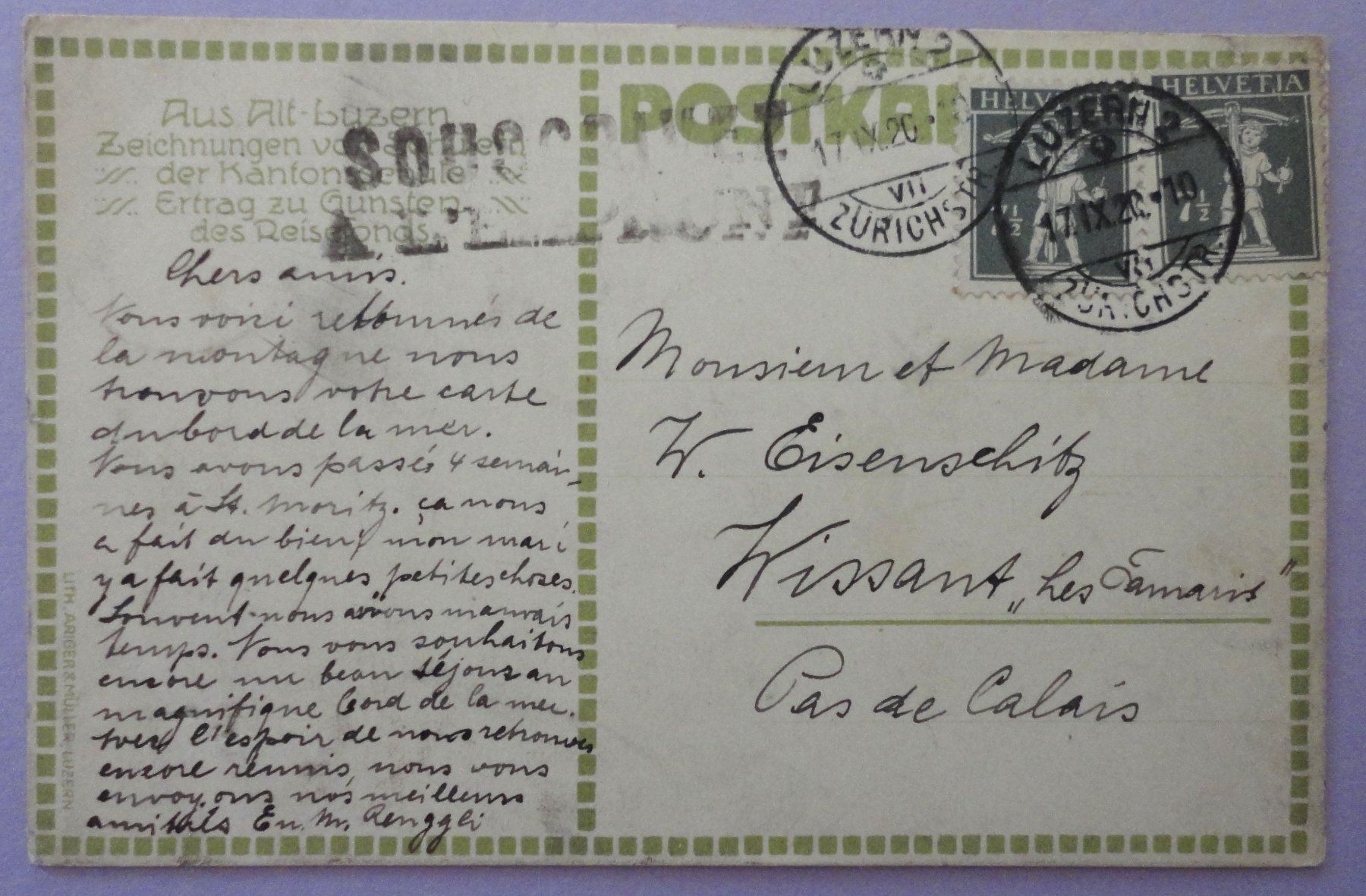 Cartoline postali: Aus Alt-Luzern - Kollegiumbogen – Usato da Fétigny venduto da Billy2miny 1