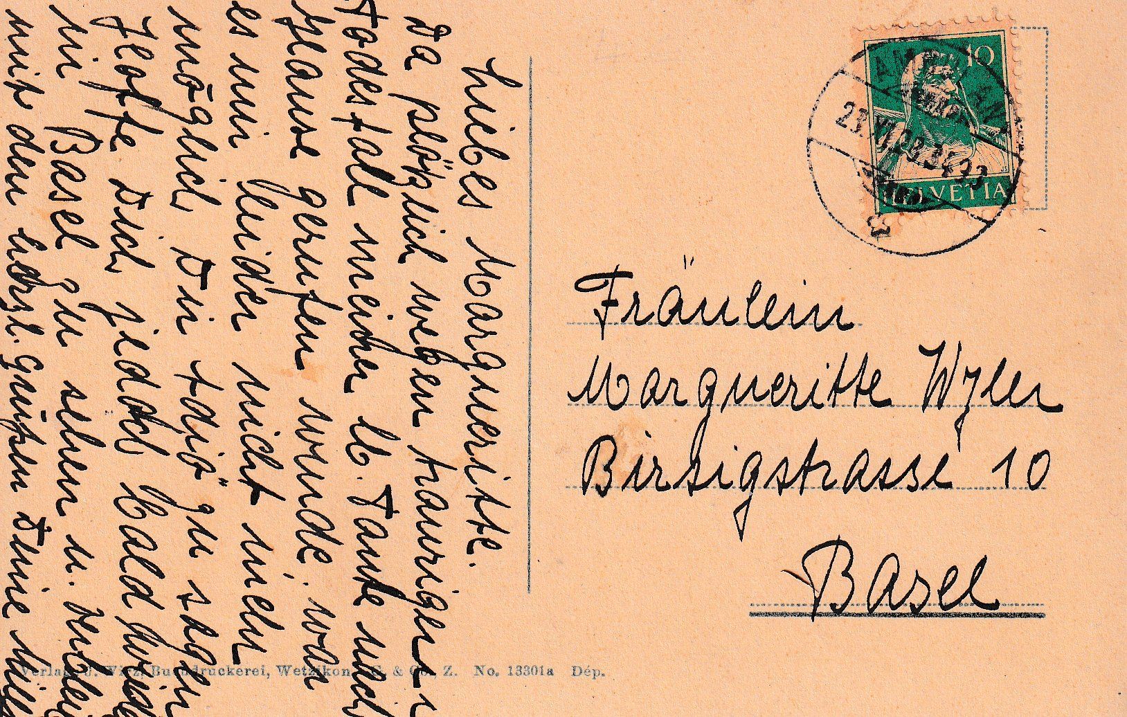Ansichtskarten: Wetzikon  ZH      um1908 – Gebraucht aus Brig von Valcards54 1