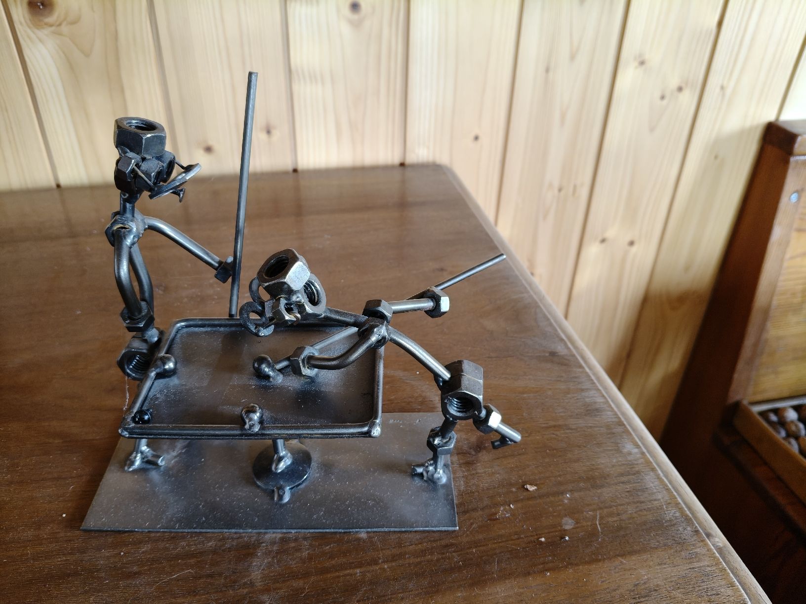 Skulpturen & Statuen: Metaldarstellung Billard – Neu (gemäss Beschreibung) aus Rothrist von Stranglehold 1