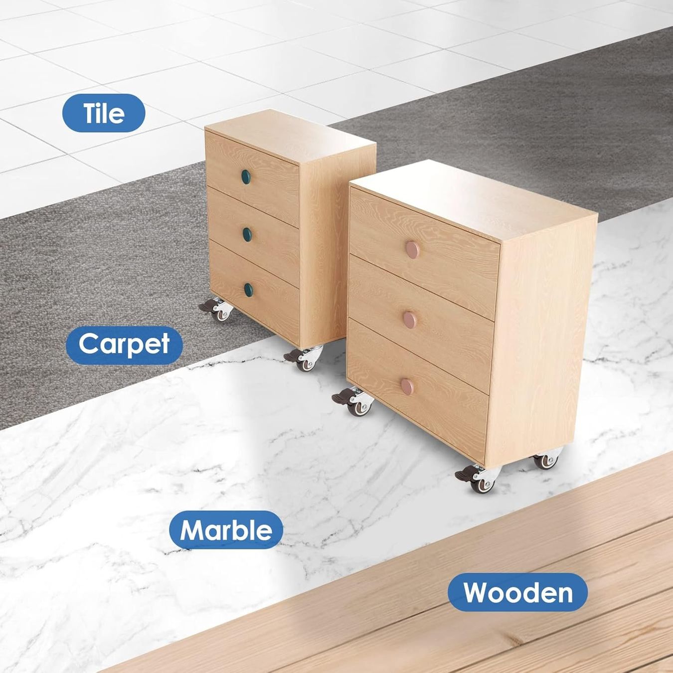 Altro per stoccaggio & trasporto: Schwerlastrollen Flach 50mm, 360-Grad Möbelrollen Klein – Nuovo e nell'imballaggio originale da Nuglar venduto da SaleRitter 4