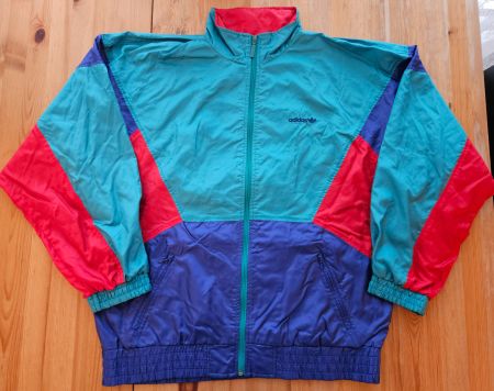 Vintage Jacke adidas Grösse L colourblock retro Trainerjacke
