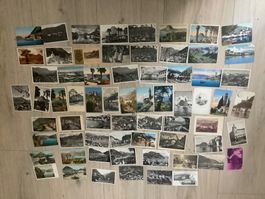 66 alte, gelaufene Ansichtskarten Tessin ab 1903