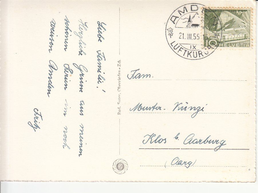 Cartoline postali: Amden 1955 – Usato da Bürglen TG venduto da StampGraf 1