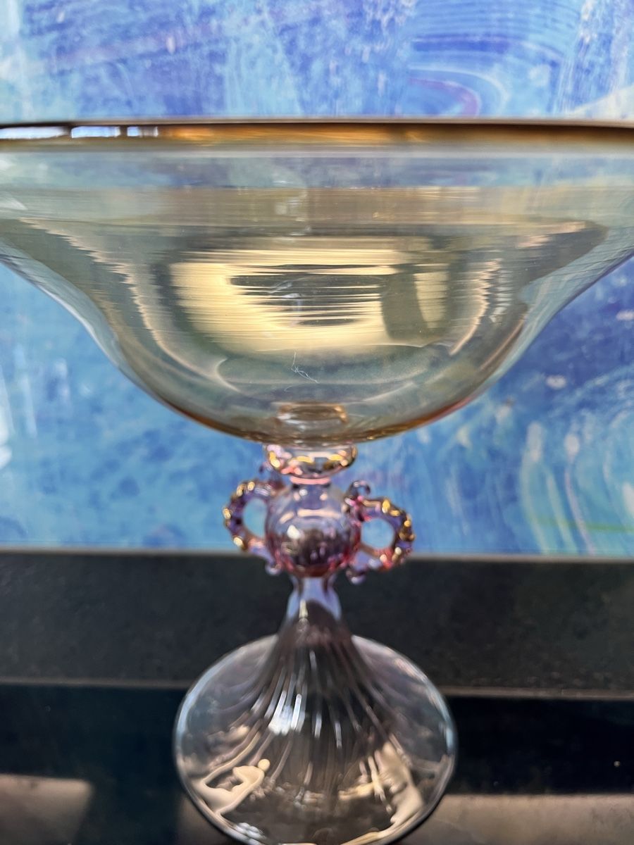 Murano Bicchieri: Irisierende Glasschale Muranoglas Compote Prunkschale Glas – Nuovo (secondo la descrizione) da Frauenfeld venduto da Babytimmy 3
