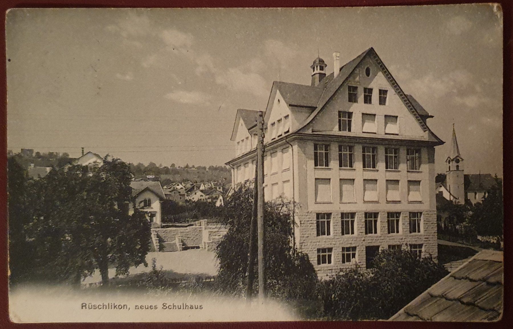 Ansichtskarten: Rüschlikon 1913 - neues Schulhaus – Gebraucht aus Kreuzlingen von Rschweiz1