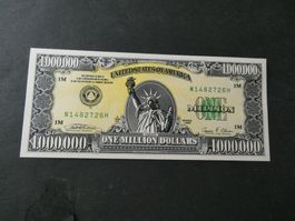 USA 1988, 1 Million Dollars Fantasienote - ungefaltet