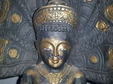 Skulpturen & Statuen: Antiker Teakholz-Buddha aus Myanmar – Gebraucht aus Waltensburg/Vuorz von Buddhas