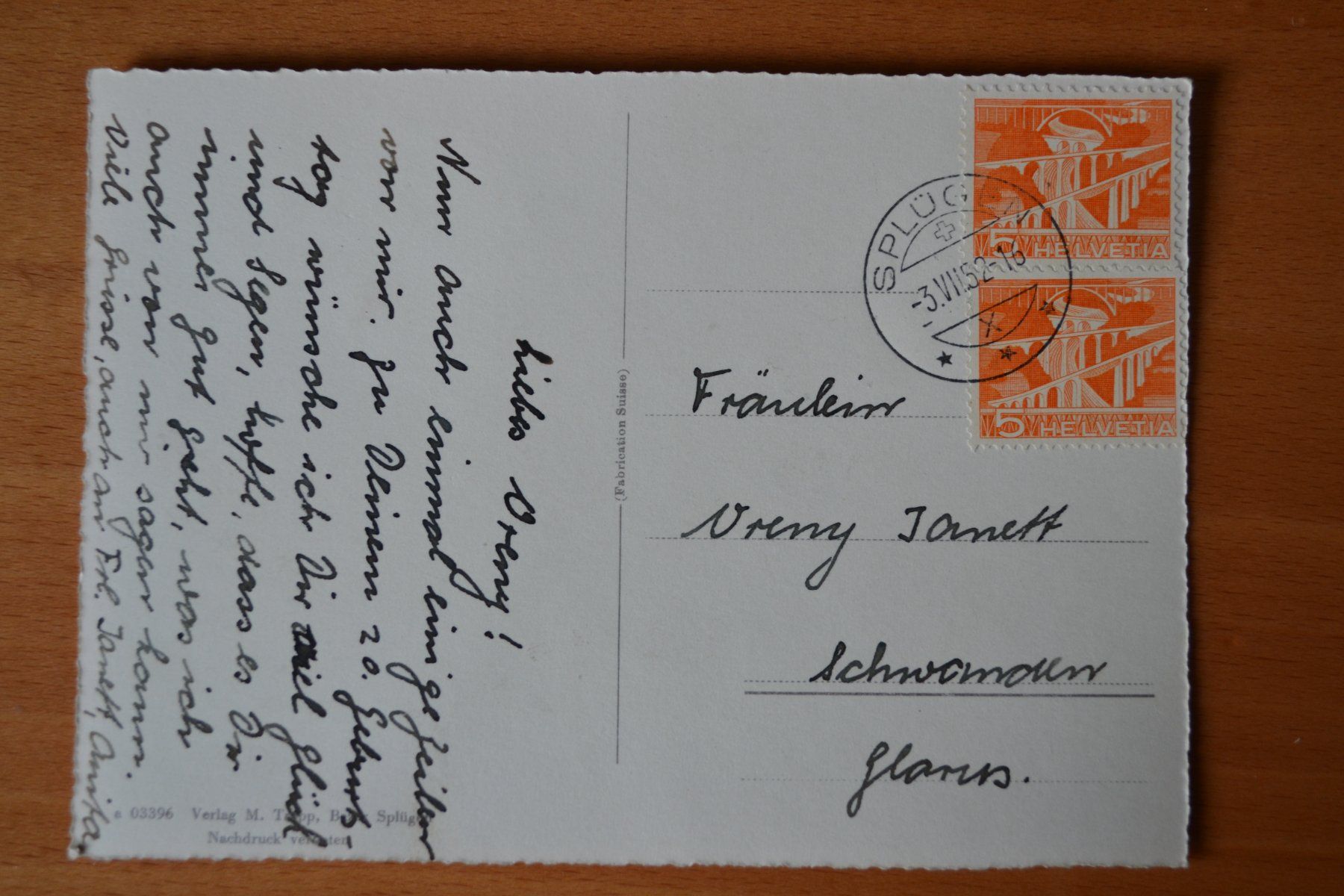 Cartoline postali: AK Splügen von Osten – Usato da Beinwil am See venduto da kajak55 1
