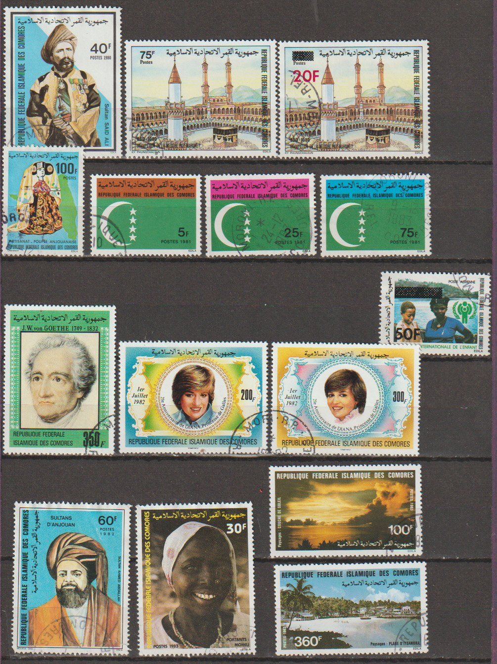 Alle Briefmarken: Comores divers thèmes, bon état – Gebraucht aus Crans-Montana von kira56