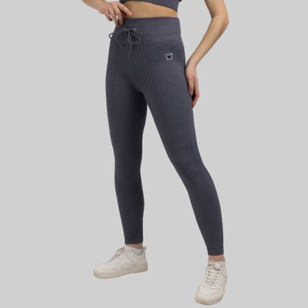 Leggings High Waist Blickdicht Push Up Sport Grau XL YAKWARY