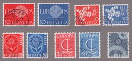 Schweiz_EUROPA-SET 1960-1967_sauber gestempelt+gut gezähnt !