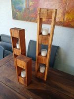 Trilogie von Teelichthalter aus Holz