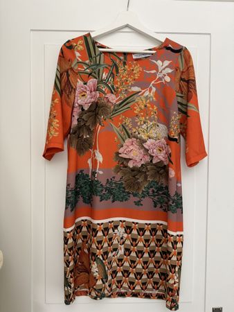 Teddy S.p.A. Kleid, Grösse XS, Orange mit Blumenmuster